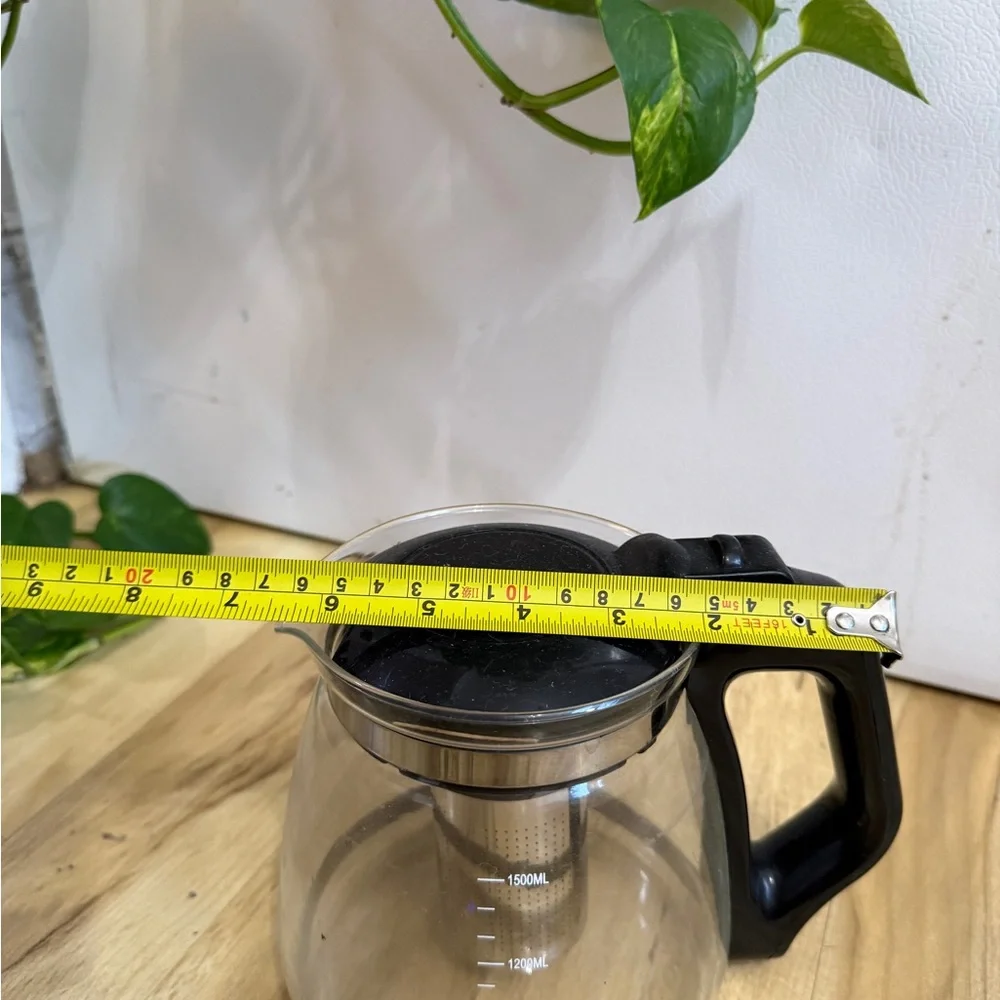 Glass Teapot with Black Handle